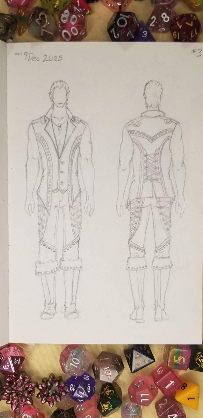 Fantasy Menswear Design Sketch  - DEPOSIT ONLY